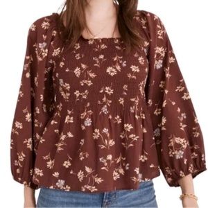 Madewell Lucie peplum floral top s xs 0